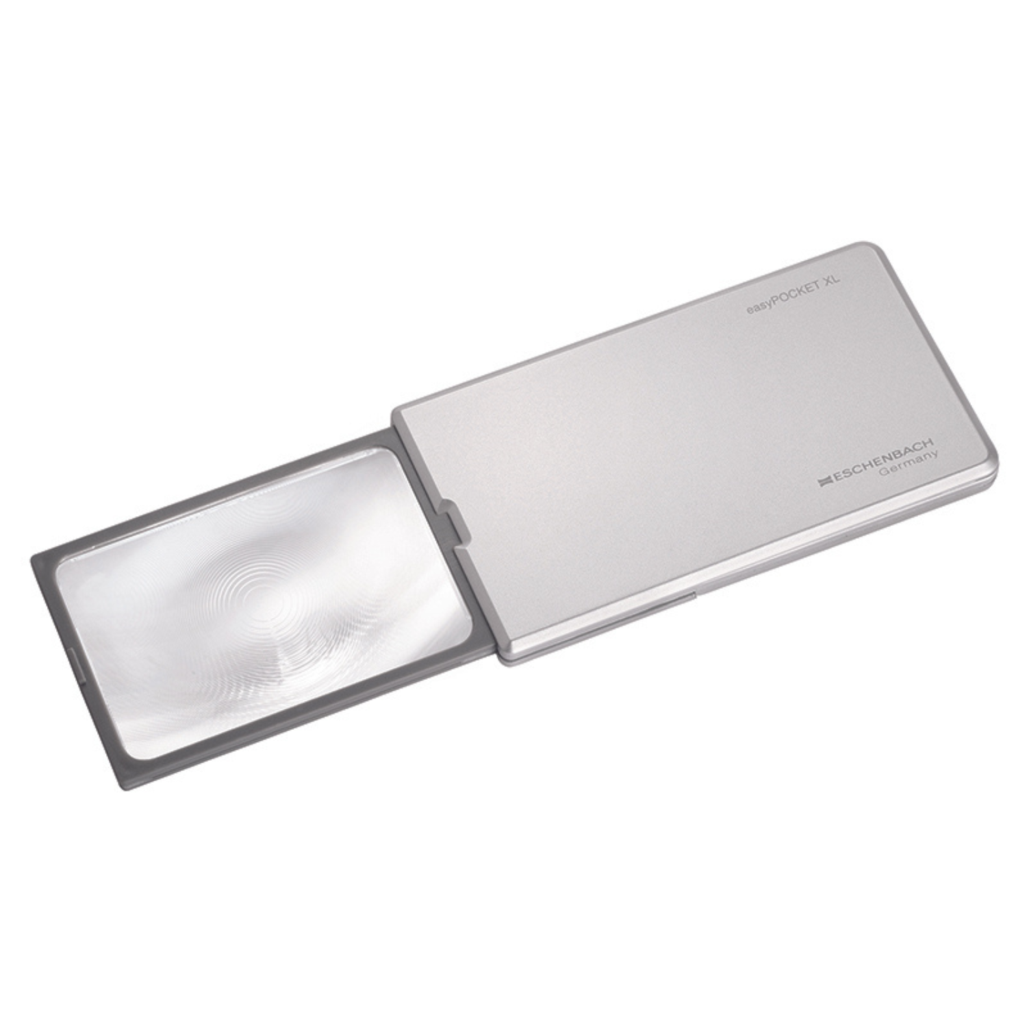 Image of silver EasyPOCKET XL 2.5x LED magnifier from Eschenbach Optik