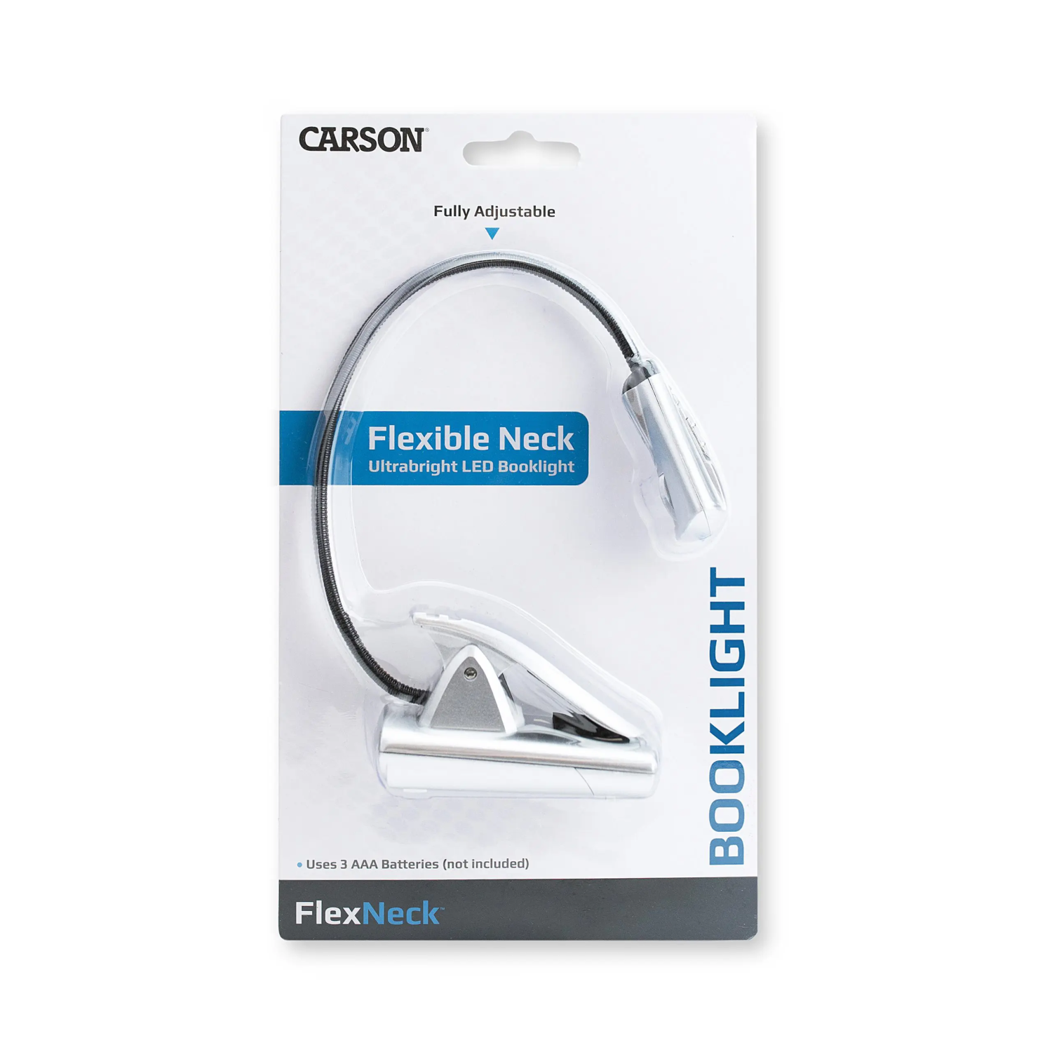 Image of the packaging that the FlexNeck LED Book Light comes in.
