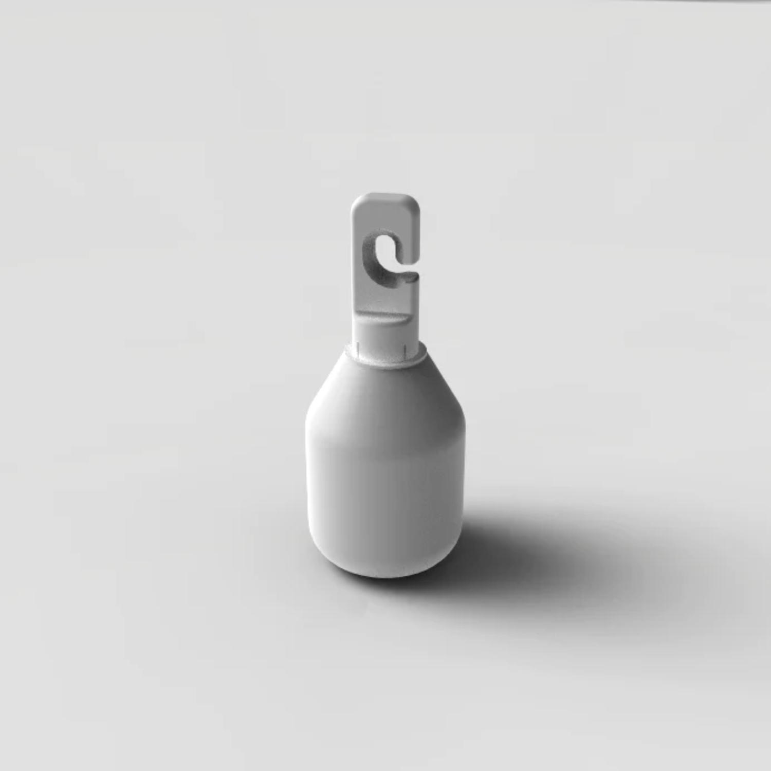 Image of a white non-roller marshmallow cane tip from Ambutech