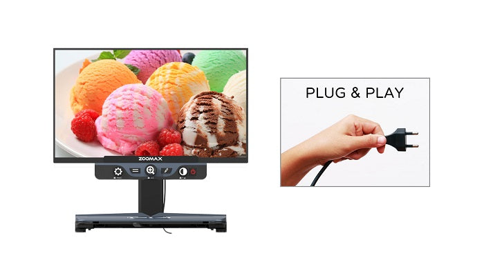 Image showing plug & play of Luna HD 24 Pro Desktop Video Magnifier CCTV