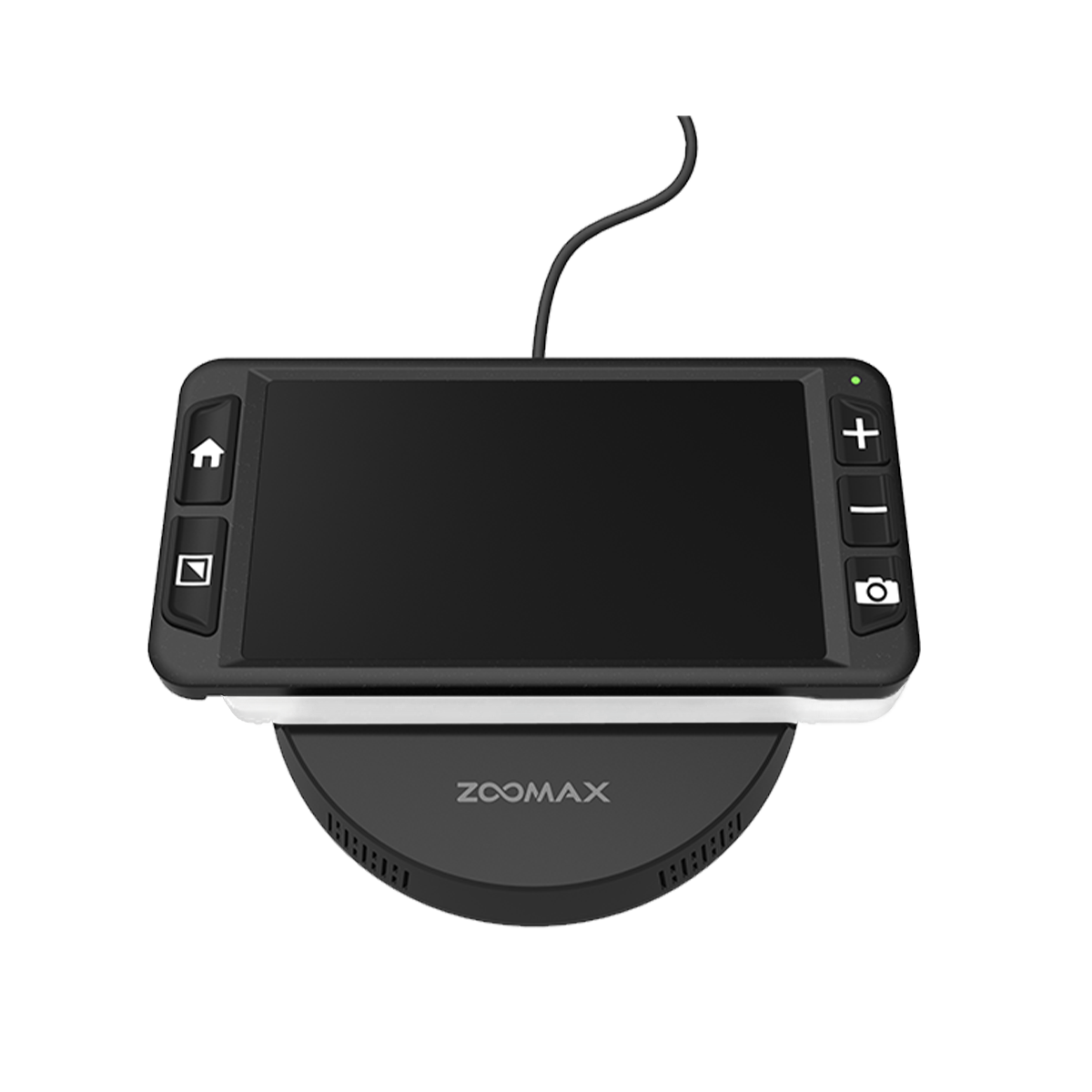 Zoomax Luna 6 handheld video magnifier on stand