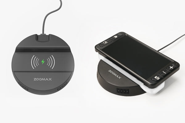 Zoomax Luna 6 handheld video magnifier with charger