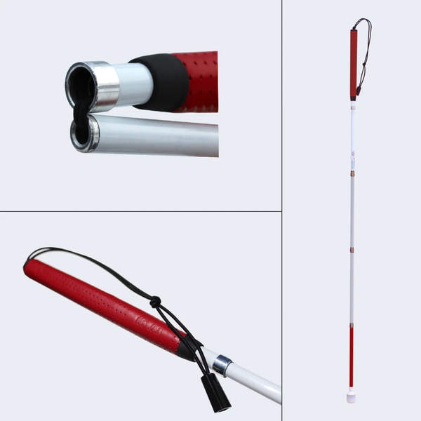 No-Jab Premium Folding Mobility Cane with Roller Marshmallow Tip