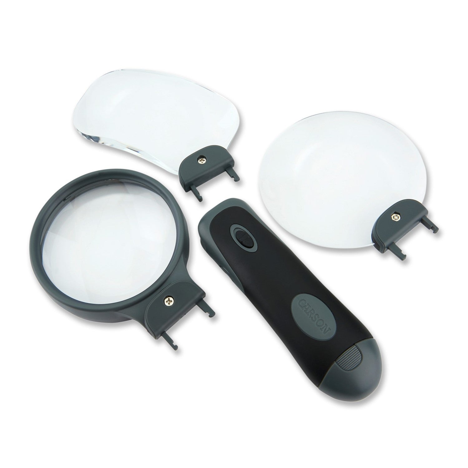 Image of the Remov-A-Lens™ with the 3 lenses that it comes with.